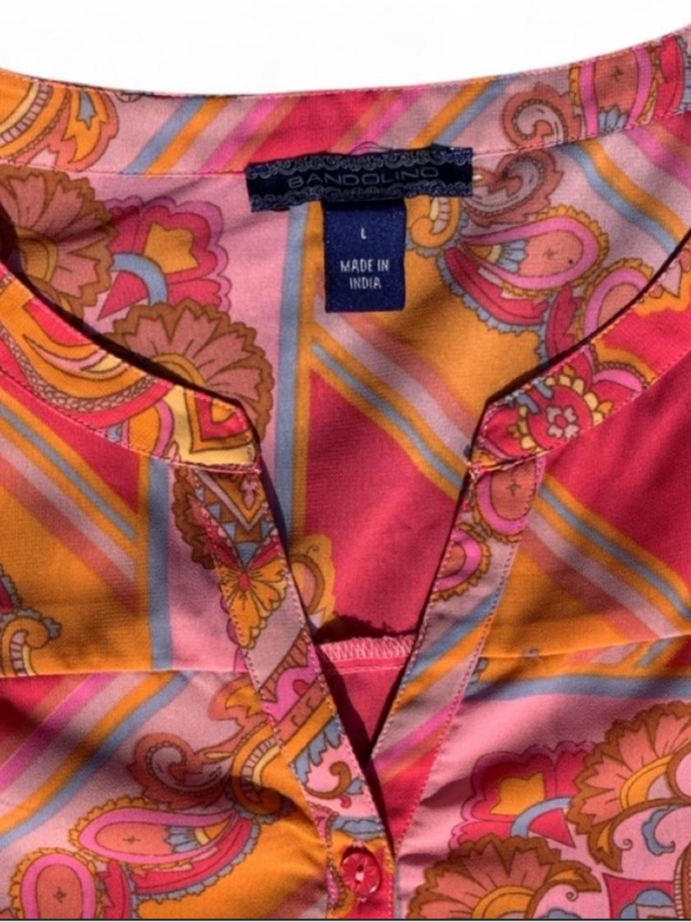 Boho Glam Pink and Orange Tunic - Picture 3 of 5